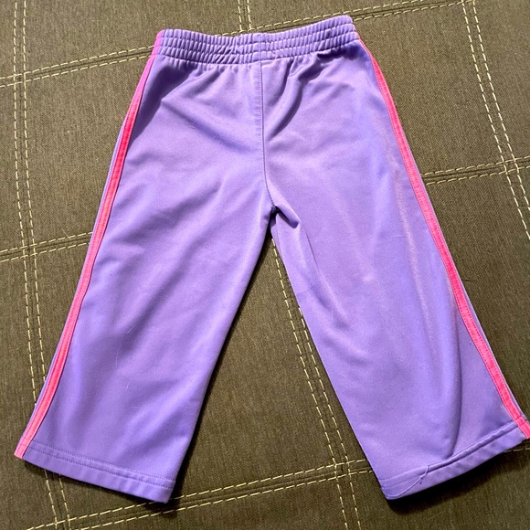 Adidas Infant/Toddler 2pc Tracksuit. Size:24M. Purple with pink stripes. - Picture 5 of 5
